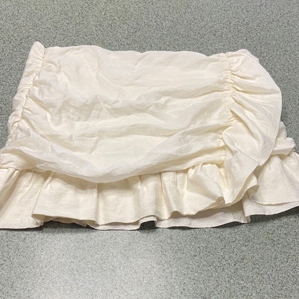 Princess Polly Cream Ruffle Mini Skirt